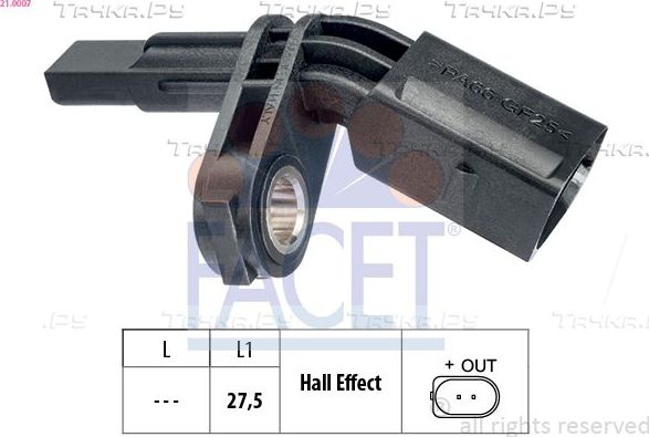 Датчик ABS Facet Made in Italy - OE Equivalent передний/задний левый для Audi Q3 I (8U) 2011-2018. Артикул 21.0007