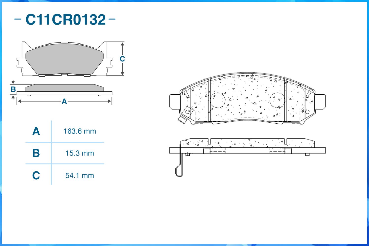 Колодки тормозные передние (Low Metallic) (Cworks). Артикул C11CR0132