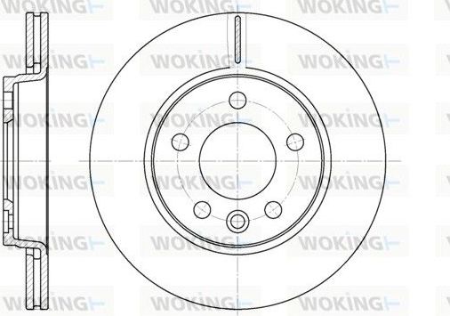 Тормозной диск Woking задний для Volkswagen Multivan T6 2015-2026. Артикул D6707.10
