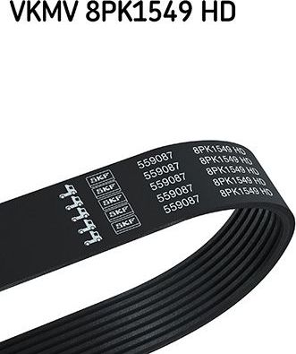 Приводной ремень поликлиновой SKF. Артикул VKMV 8PK1549 HD