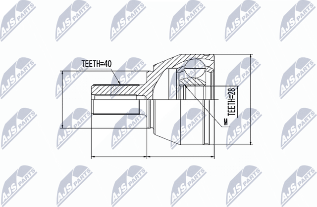 Шрус наружный (граната) NTY. Артикул NPZ-FR-039