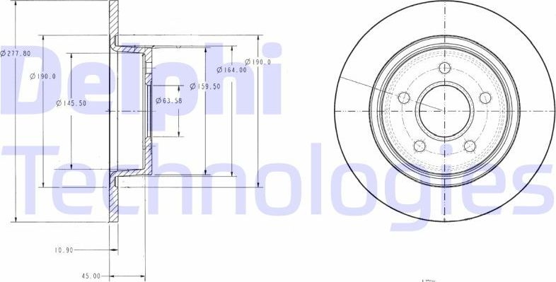 Тормозной диск Delphi. Артикул BG3873