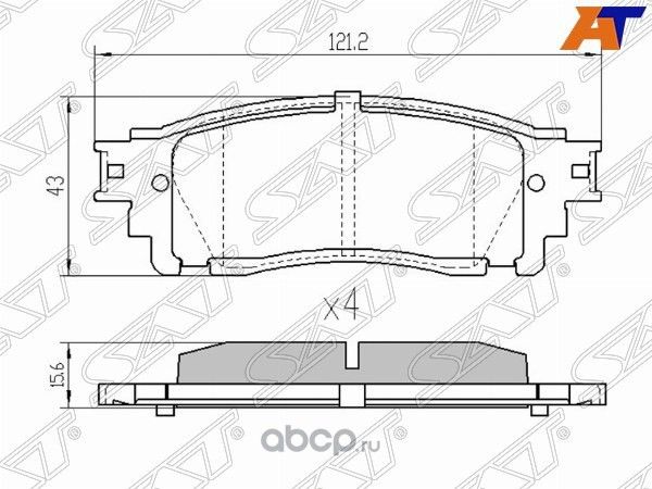Колодки тормозные RR LEXUS NX200NX200T300H 14- (SAT). Артикул ST0446678020