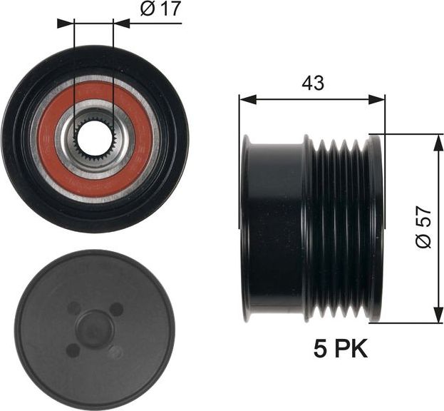 Муфта генератора обгонная Gates DriveAlign®. Артикул OAP7088