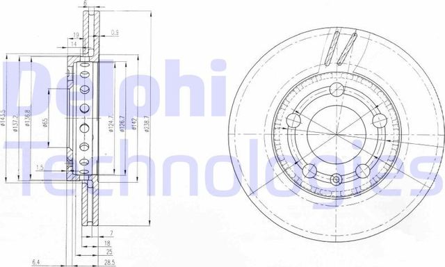 Тормозной диск Delphi. Артикул BG3695