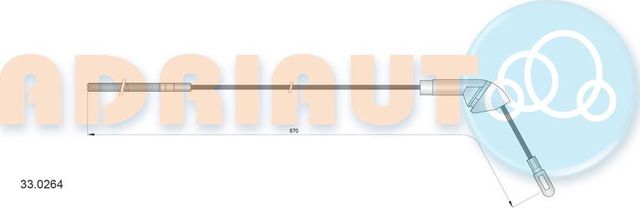 Трос ручника (тросик ручного тормоза) Adriauto задний левый для Opel Vectra A 1988-1990. Артикул 33.0264