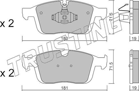 Тормозные колодки Trusting. Артикул 1188.0