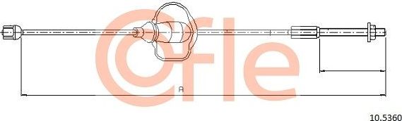 Трос ручника (тросик ручного тормоза) Cofle. Артикул 92.10.5360