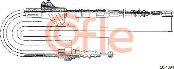 Трос ручника (тросик ручного тормоза) Cofle. Артикул 92.10.4094