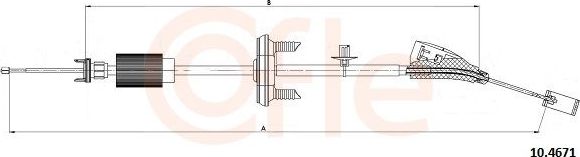 Трос ручника (тросик ручного тормоза) Cofle для Citroen DS5 2011-2015. Артикул 92.10.4671