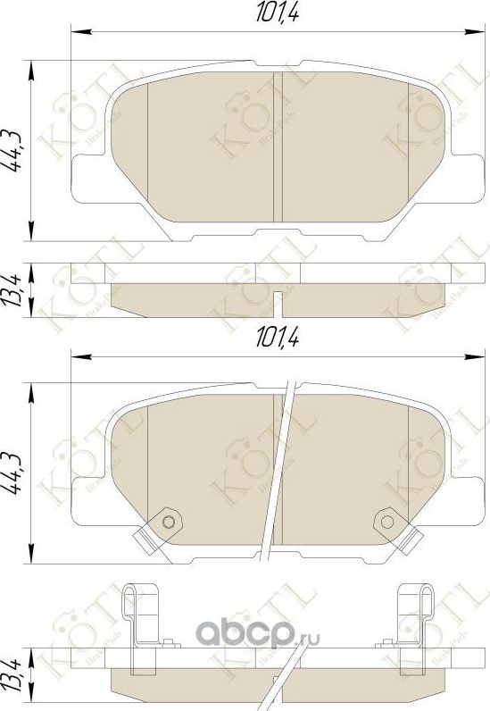 Колодки тормозные MAZDA 6 12-/MITSUBISHI OUTLANDER 12- задни (Kotl) Kotl. Артикул 3583KT