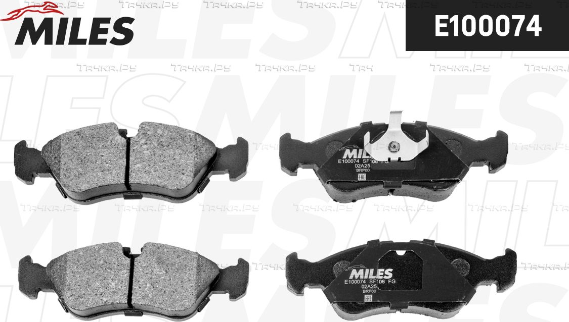 Тормозные колодки Miles (Semi-Metallic) передние для ЗАЗ Lanos 2004-2017. Артикул E100074