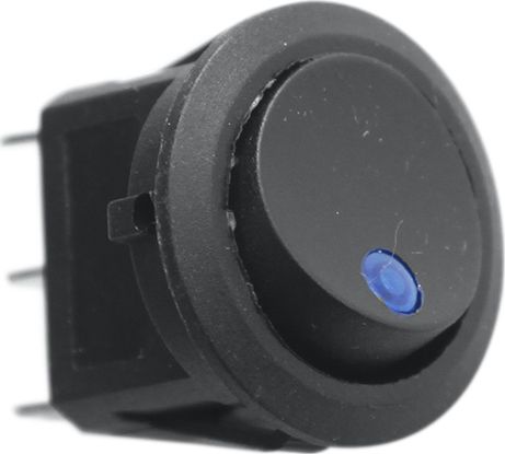 Переключатель РИФ включения/выключения круглый с синей подсветкой. Артикул RIF22-1-4106100