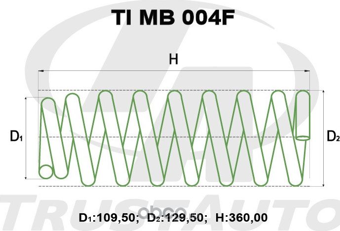 Пружина для лифтинга + 2 (50мм) () (Trustauto). Артикул TIMB004F
