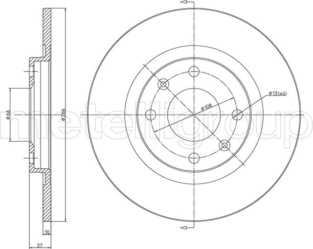 Тормозной диск Metelli передний для Citroen BX 1982-1994. Артикул 23-0097