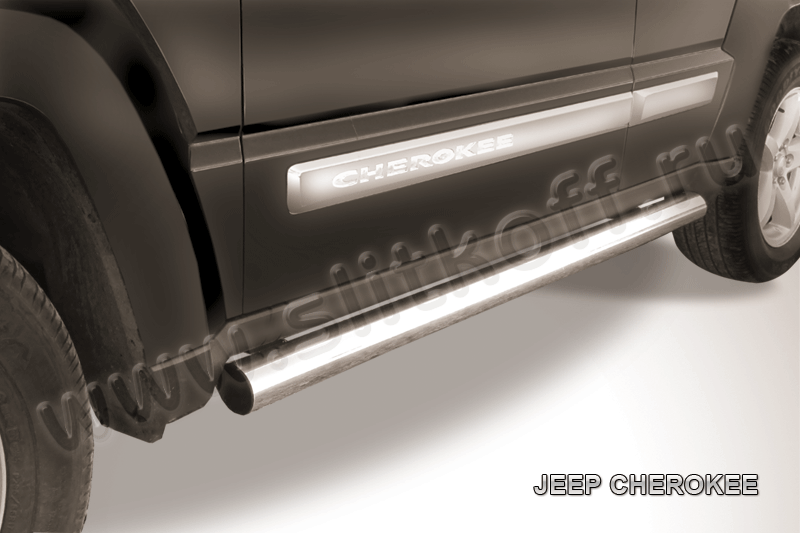 Пороги Slitkoff труба d76 для Jeep Cherokee KK (Cherokee в России, Liberty в США) 2012-2013. Артикул JCH12-003