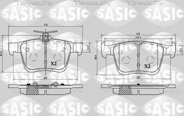 Тормозные колодки Sasic задние для Skoda Superb III 2015-2026. Артикул 6216075