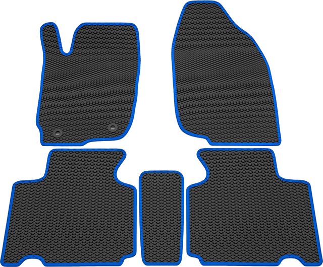 Коврики Rezkon EVA для салона Toyota RAV4 IV 2013-2019 Синий кант. Артикул 9034035203