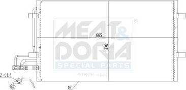 Радиатор кондиционера (конденсатор) Meat & Doria для Ford Focus II 2004-2012. Артикул 991103