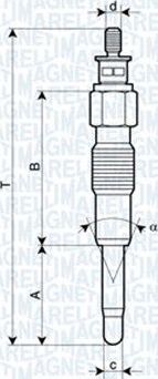 Свеча накаливания (накала) Magneti Marelli. Артикул 062900040304