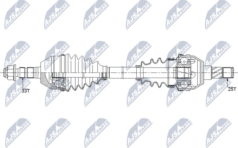 Полуось (привод в сборе, приводной вал) NTY. Артикул NPW-PL-091