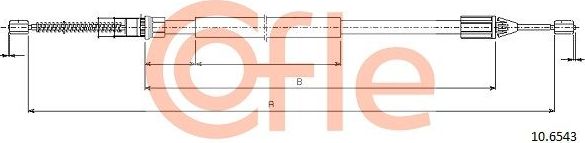 Трос ручника (тросик ручного тормоза) Cofle. Артикул 92.10.6543