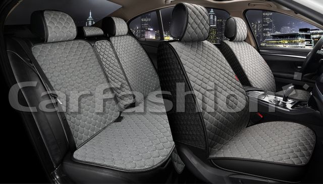Накидки универсальные CarFashion Cube Plus для авто, цвет Серый/Черный/Серый. Артикул 22677