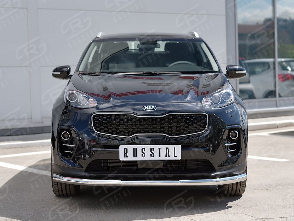 Защита RusStal переднего бампера d63 секция для Kia Sportage IV 2016-2018. Артикул KSZ-002283