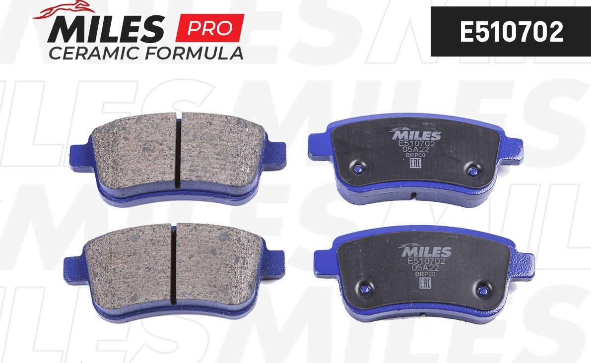 Тормозные колодки Miles (Керамика) задние для Renault Fluence I 2010-2017. Артикул E510702