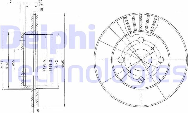 Тормозной диск Delphi. Артикул BG3519