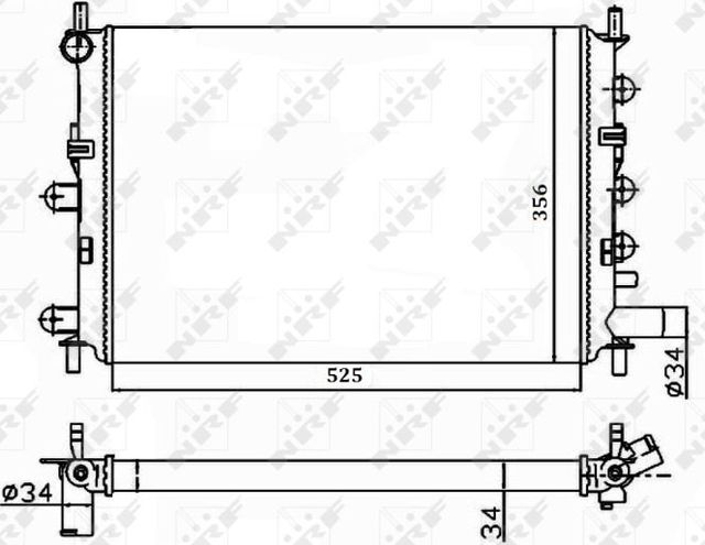Радиатор охлаждения двигателя NRF Economy Class для Ford Escort V 1990-2001. Артикул 514436A