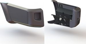 Усиленные накладки АВС-Дизайн на заднюю часть крыльев УАЗ Пикап 2015-2025. Под покраску. Артикул ABC.UAZ.SP.05P