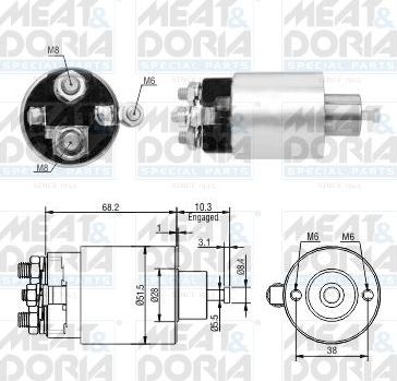 Втягивающее реле стартера Meat & Doria для Ford Focus II 2004-2012. Артикул 46280