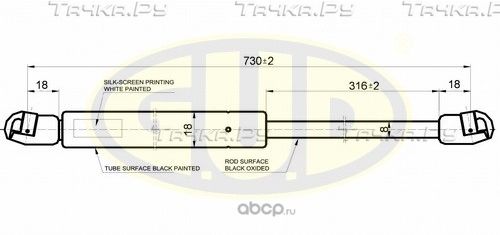 Амортизатор (упор) капота G.U.D. для Volvo S40 II 2004-2012. Артикул GGS010197