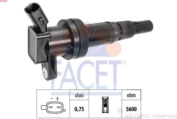 Катушка зажигания Facet OE Equivalent. Артикул 9.6522