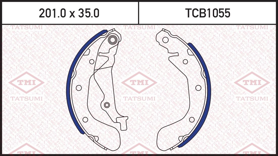 Колодки тормозные CHEVROLET AVEO 05- 1.2-1.5 задн.барабан. (Tatsumi). Артикул TCB1055