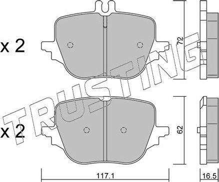 Тормозные колодки Trusting задние для Mercedes-Benz S-Класс VII (W223, V223) 2020-2026. Артикул 1313.0