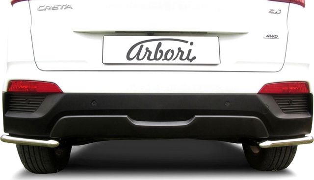 Защита Arbori заднего бампера уголки d42 для Hyundai Creta 4WD 2016-2021. Артикул AFZDAHCRET4WD13