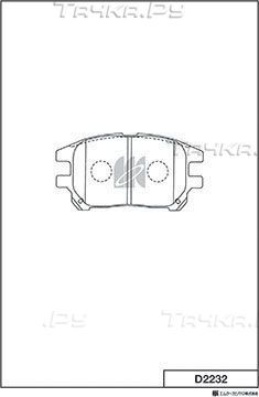 Тормозные колодки MK Kashiyama передние для Lexus RX II 2003-2008. Артикул D2232