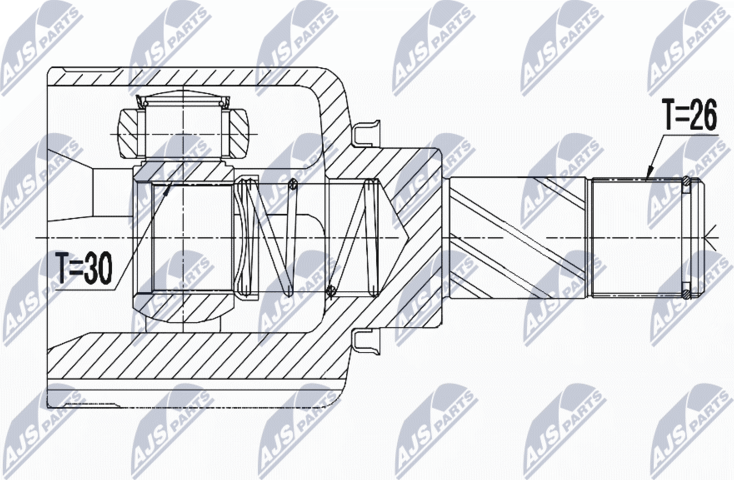 Шрус внутренний (граната) NTY. Артикул NPW-RE-057