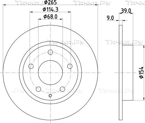 Тормозной диск Nisshinbo задний для Mazda 3 IV (BP) 2018-2026. Артикул ND5034K
