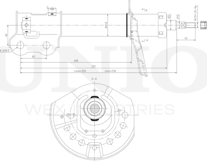 Амортизатор подвески (Unio). Артикул SAB-10338