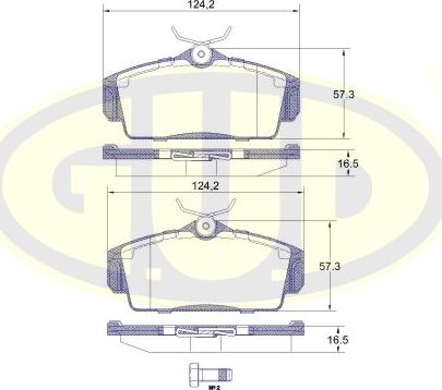 Тормозные колодки G.U.D.. Артикул GBP880172