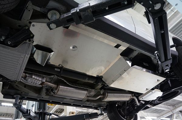 Защита алюминиевая АВС-Дизайн для картера, топливного бака, КПП, РК и топливных, тормозных трубок Acura MDX 16 2013-2020 (4 части). Артикул 09.34ABC