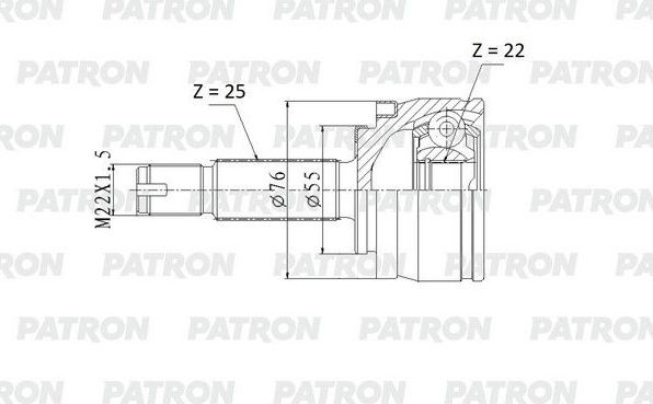 Шрус наружный (граната) Patron. Артикул PCV2178