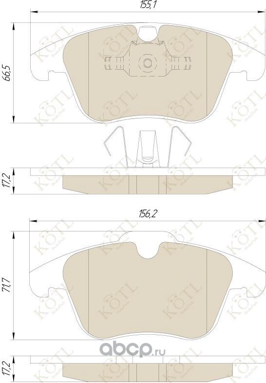 Колодки тормозные дисковые передние к-т FORD MONDEO 07>/S-MAX 06>/VOLVO S80 06>/XC (Kotl) Kotl. Артикул 1683kt