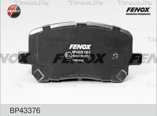 Тормозные колодки Fenox передние для Toyota Ipsum II (M20) 2001-2009. Артикул BP43376