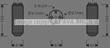 Осушитель кондиционера AVA для Opel Frontera B 1998-2004. Артикул DND037