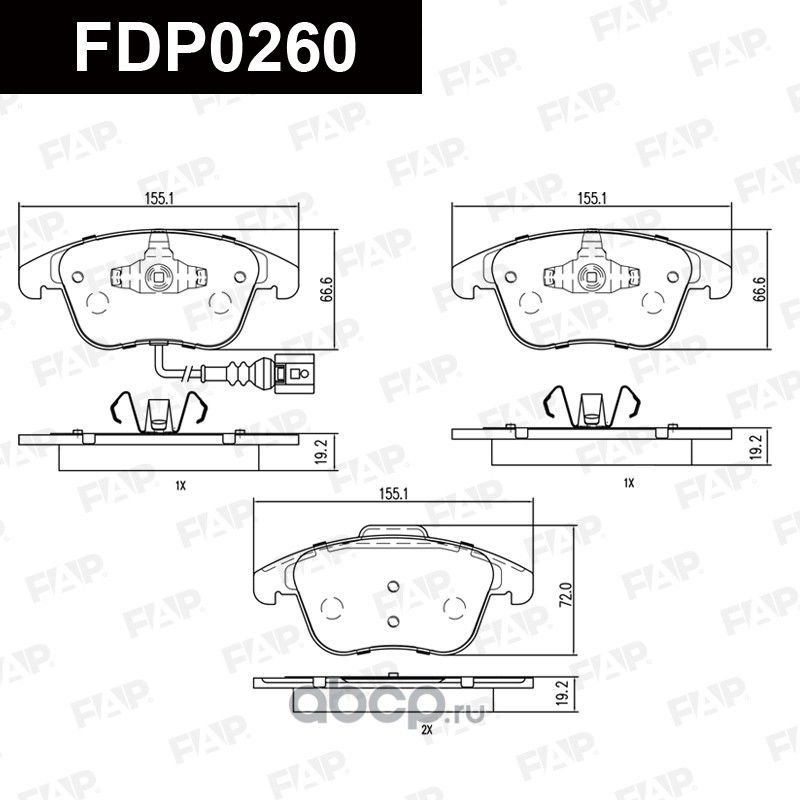 Колодки тормозные передние (FAP). Артикул FDP0260