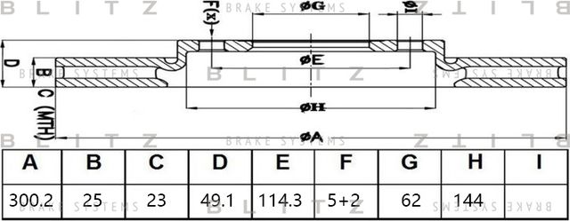Диск тормозной передний вентилируемый Lifan X60/X70 2011 (Blitz). Артикул BS0480